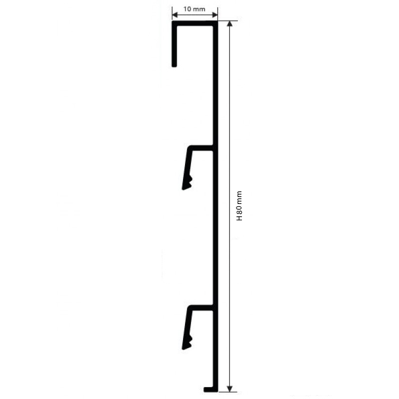 Изображение товара Плинтус с кабель-каналом PROSKIRTING LIST 80 PKLTAA 80 мм Progress Profiles