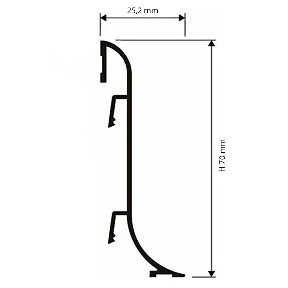 Изображение товара Плинтус с кабель-каналом PROSKIRTING SHELL PKSHAA 70 Progress Profiles