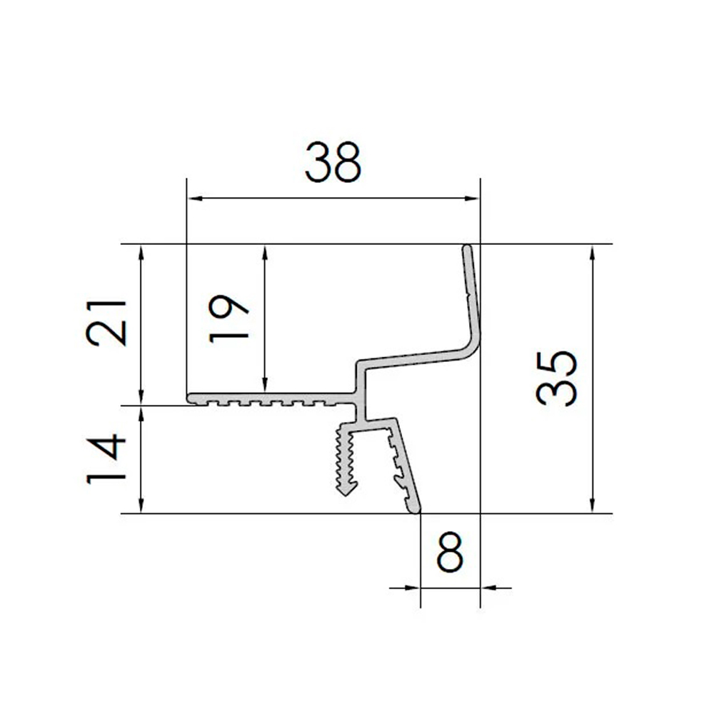 Изображение товара Плинтус для потолков из ГКЛ RAL 9005 FD-08 35 мм x 38 мм х 2000 мм FD