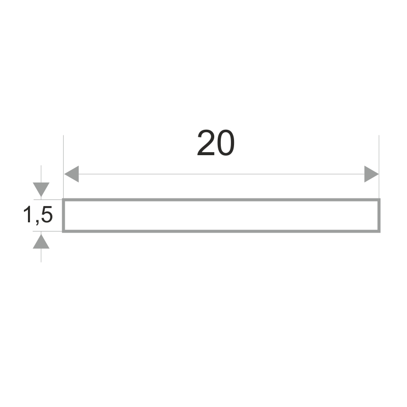 Изображение товара Полоса алюминиевая 20х1,5 (длина 2,7 м.)