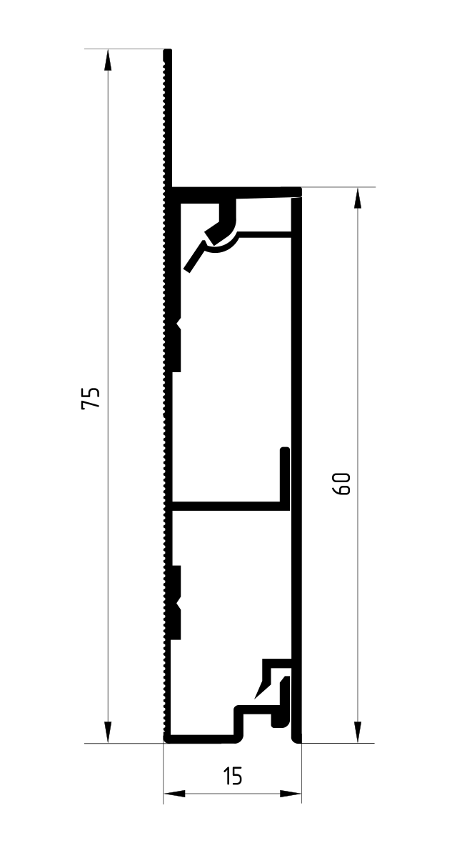 Изображение товара Скрытый плинтус  BGF 75 / 60х15