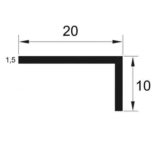 Защитный уголок из латуни. Фото: Угол разносторонний из латуни PL 20x10x1,5, артикул PL 20x10x1,5 — с декоративным покрытием, покрытие Натуральная/ OF. Москва, доставка по России.