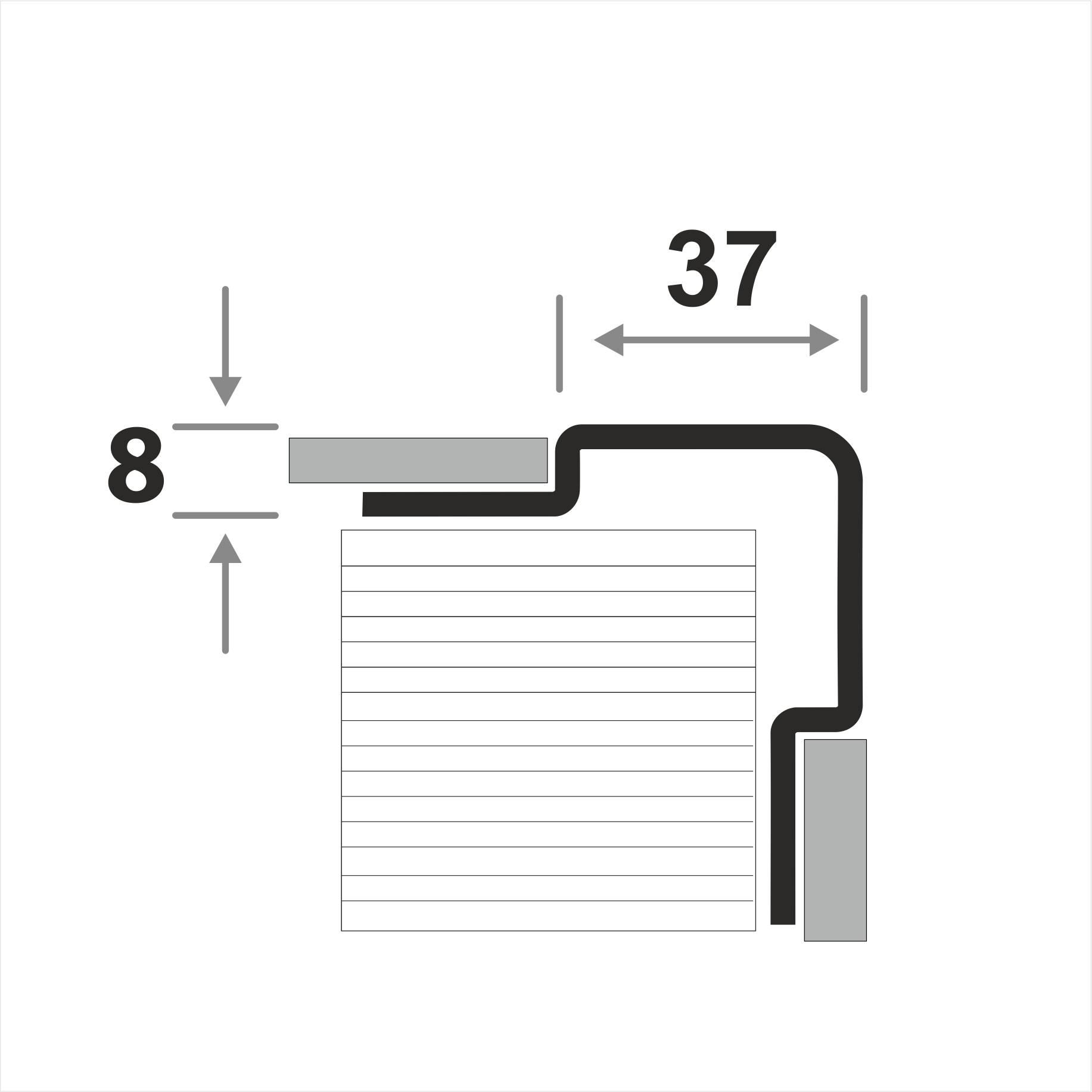 Изображение товара Профиль из нержавеющей стали ПК 8-37НС / НСП