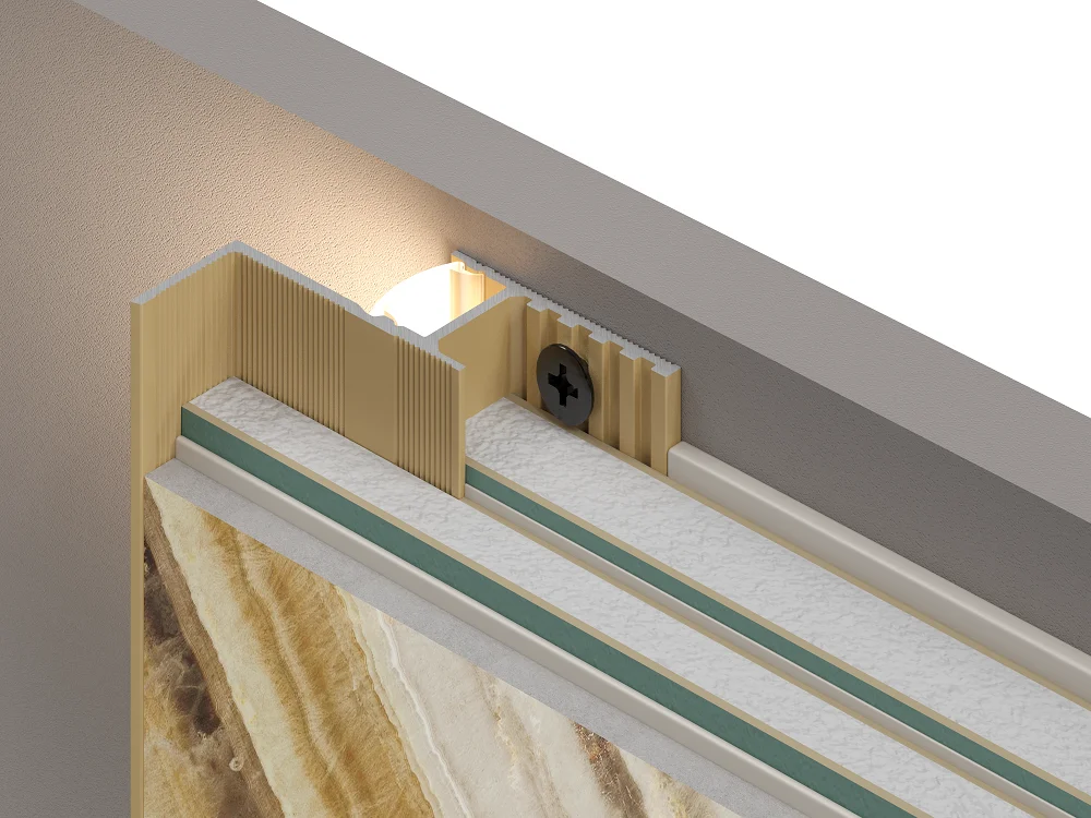 Изображение товара Теневая рейка LACONISTIQ Multilevel NEW (разноуровневая) Черный анодированный (46.5*28.7*3000мм.) под подсветку